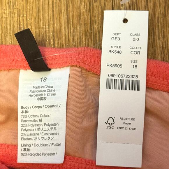 J. Crew Peach Cutout Bandeau One-Piece in Terry Size 18 - Picture 11 of 13